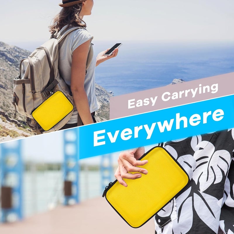 GLCON Bright Yellow Hard Shell Electronic Organizer Carrying Case - Shockproof Large Storage Case for Hard Drive, Phone, Power Bank, Charger, Earbuds - Zipper Pouch Gadget Bag for Business, Travel - Image 3